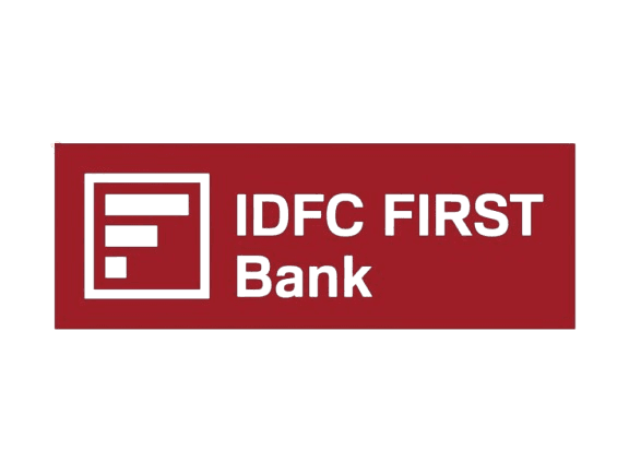 IDFC First Bank logo — supported by Cheqify
