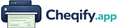 Cheqify.app — ચેક છાપવાનું સૉફ્ટવેર