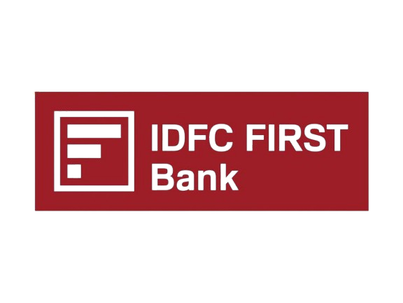 IDFC First Bank logo — supported by Cheqify